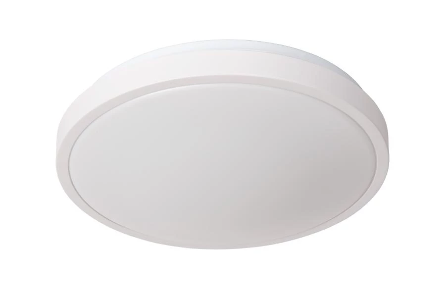 Lucide DASHER - Plafonnier Salle de bains - Ø 34,8 cm - LED - 1x18W 2700K - IP44- Détecteur De Mouvement & Jour/Nuit - Blanc - éteint